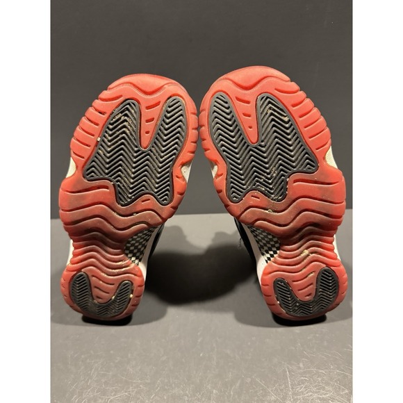 Size 5.5 Y / 7 W - Air Jordan 11 Retro GS 'Bred' Black Red Shoes Sneakers - Picture 6 of 6